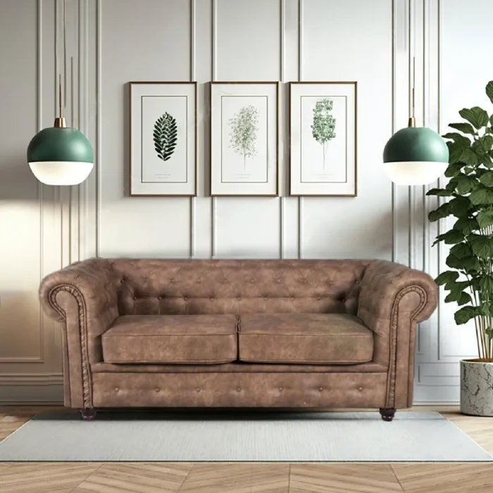 Le Quai des Affaires Chesterfield Canapé 2 places - Marron