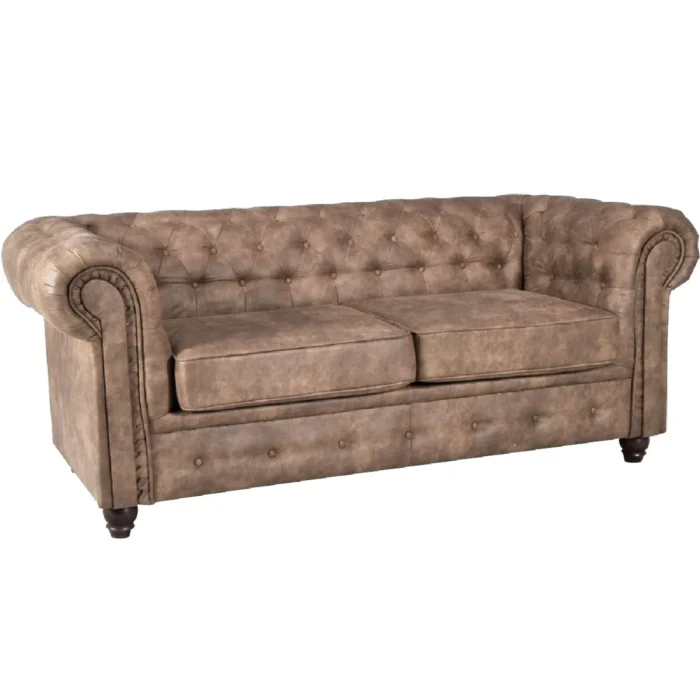Le Quai des Affaires Chesterfield Canapé 2 places - Marron – Image 3