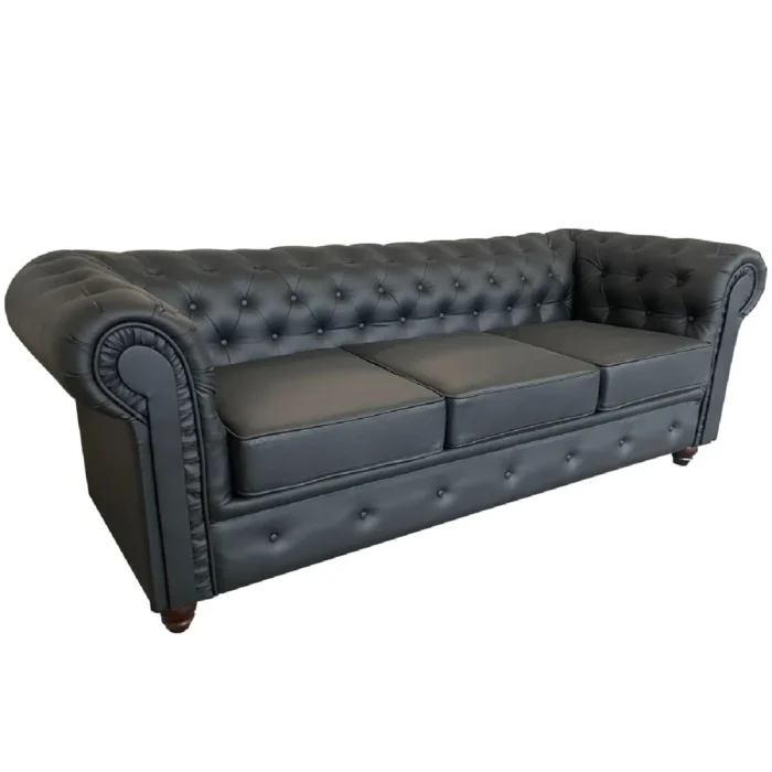 Le Quai des Affaires Chesterfield Canapé 3 places - Noir – Image 3