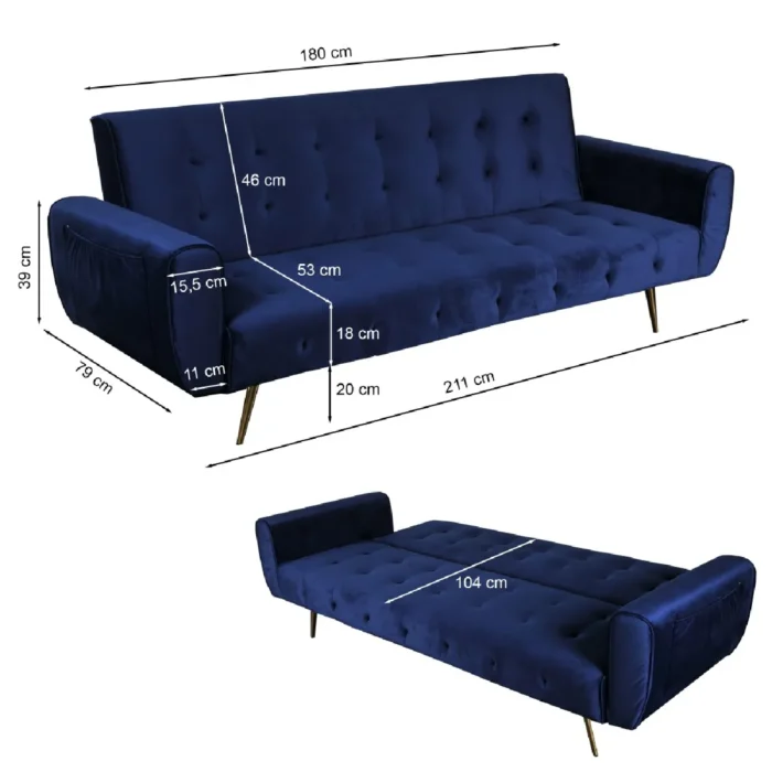Le Quai Des Affaires ODIN Canapé convertible Bleu – Image 2