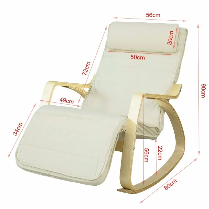 SoBuy Fauteuil à bascule FST16-W – Image 3