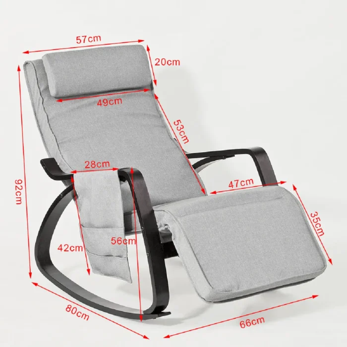 SoBuy Fauteuil à bascule FST20-HG – Image 2