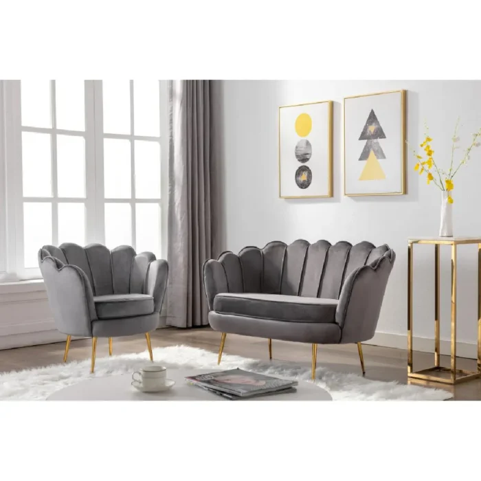 Pascal Morabito Canapé DANDELION - Velours anthracite