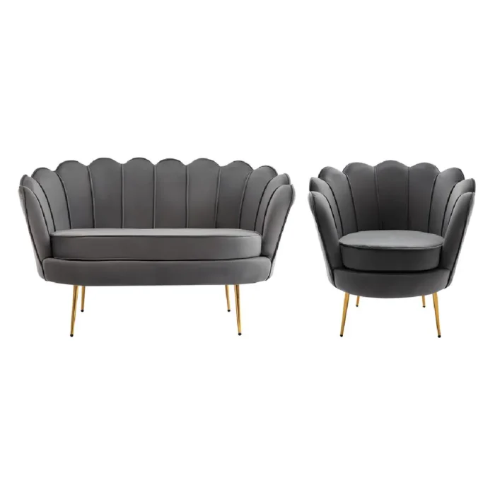 Pascal Morabito Canapé DANDELION - Velours anthracite – Image 3