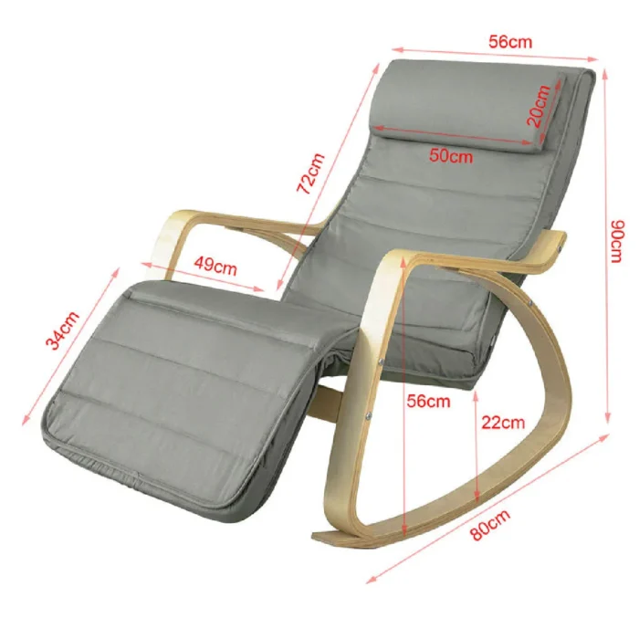 SoBuy FST16-DG Rocking Chair - Gris – Image 3